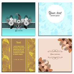 floral paisley card template collection