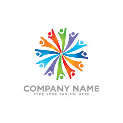 Fototapeta na wymiar Social Team Network Logo design vector