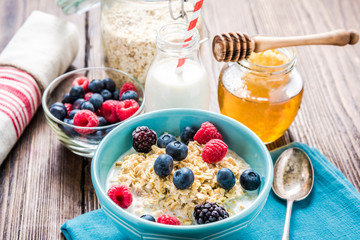 Diet concept, light breakfast with summer fruits