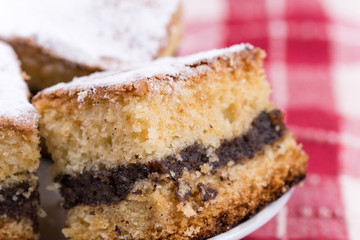 Grandmothers cake with poppy seed and shugar