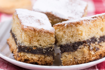 Grandmothers cake with poppy seed and shugar