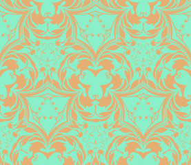 Pattern from decorative elements in a grey-green tonality