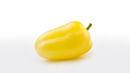 Fresh sweet yellow pepper isolated on white background