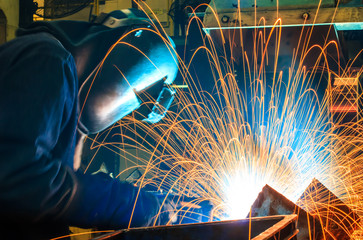 welder Industrial automotive part in factory