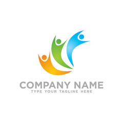 Social Network Team Partners Friends logo design vector