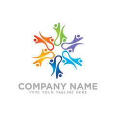 Social Network Team Partners Friends logo design vector