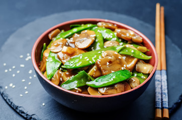 Snap peas Mushrooms Stir Fry