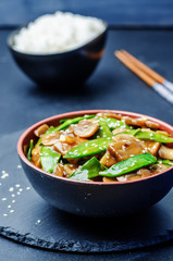 Snap peas Mushrooms Stir Fry
