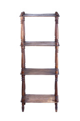 old retro vintage bookcase isolated on white