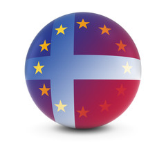 Danish and European Flag Ball - Fading Flags of Denmark and the EU