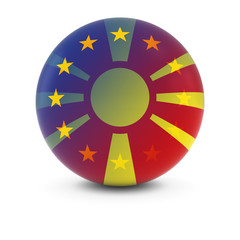 Macedonian and European Flag Ball - Fading Flags of Macedonia and the EU