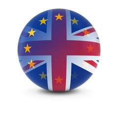 Obraz premium British and European Flag Ball - Fading Flags of the UK and the EU
