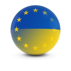 Ukrainian and European Flag Ball - Fading Flags of Ukraine and the EU