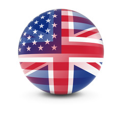 American and British Flag Ball - Fading Flags of the USA and the UK