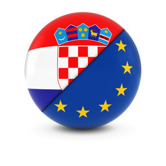 Croatian and European Flag Ball - Split Flags of Croatia and the EU
