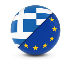 Greek and European Flag Ball - Split Flags of Greece and the EU