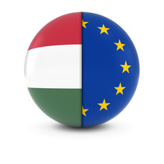 Hungarian and European Flag Ball - Split Flags of Hungary and the EU