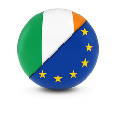 Irish and European Flag Ball - Split Flags of Ireland and the EU