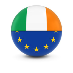 Irish and European Flag Ball - Split Flags of Ireland and the EU