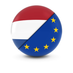 Dutch and European Flag Ball - Split Flags of the Netherlands and the EU