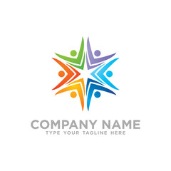 Fototapeta na wymiar Social Network Team Partners Friends logo design vector