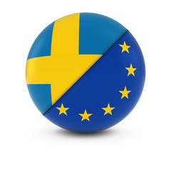 Swedish and European Flag Ball - Split Flags of Sweden and the EU