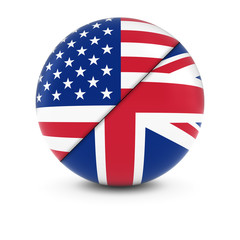 American and British Flag Ball - Split Flags of the USA and the UK