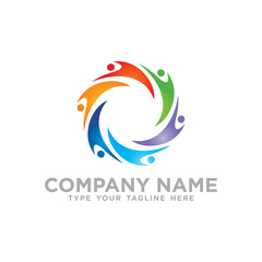 Social Network Team Partners Friends logo design vector