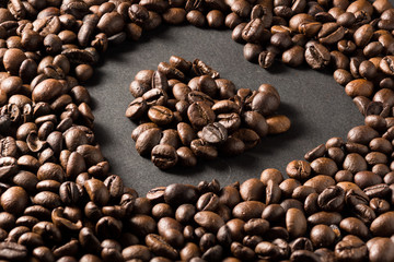 Coffe beans displayed.