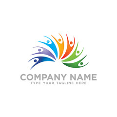 Social Network Team Partners Friends logo design vector