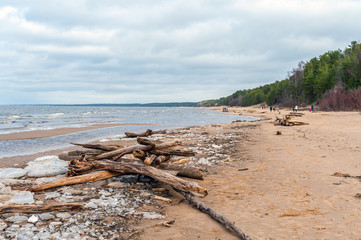 Fototapeta na wymiar Baltic sea coastline near Saulkrasti town, Latvia