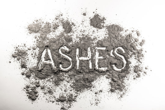 Ashes word written in ashes