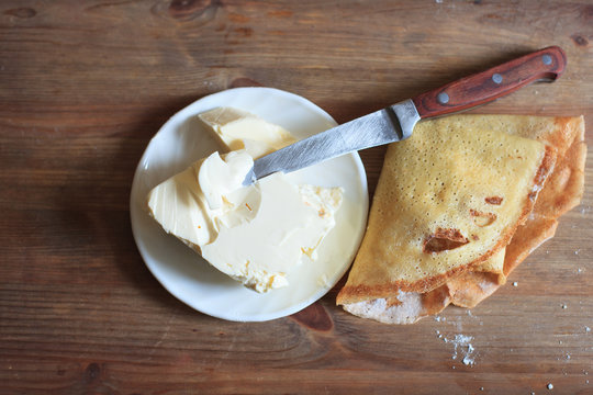 Butter and Pancake on the table