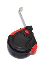 Tape measure on white background