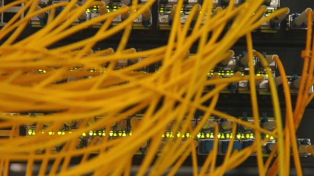fiber optical network cables patch panel and switch
