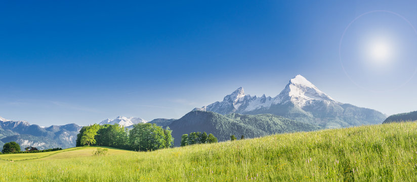 Berchtesgaden im Fr&uuml;hsommer, Blick auf Watzmann