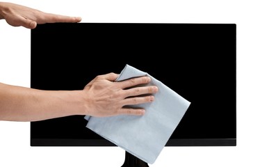 cleaning the monitor from dust and dirt