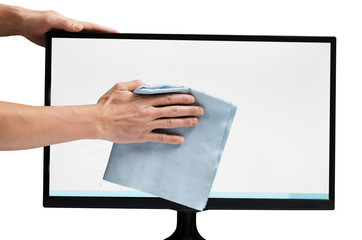 cleaning the monitor from dust and dirt