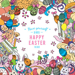 Obraz na płótnie Canvas Awesome Happy Easter card in vector