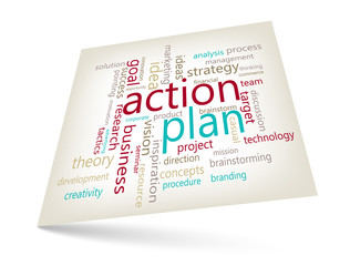 Action plan concept - word cloud marketing