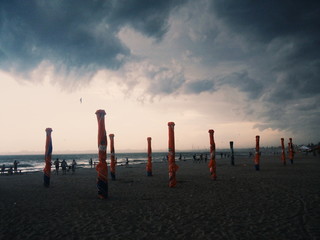 Storm clouds on the beach