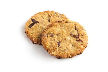 Oatmeal cookies on white background
