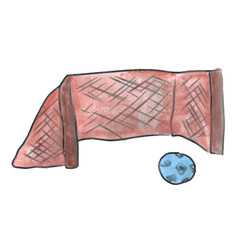 brown gate ball blue cartoon watercolor isolated