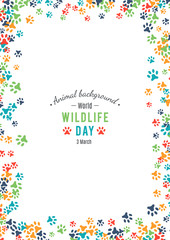 Vector background of world wildlife day - 104113698