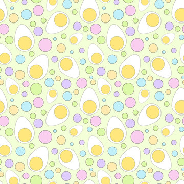 Eggs and dots seamless pattern