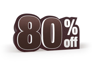 80 percent off brown suit styled discount price sign