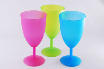 colorful plastic glasses