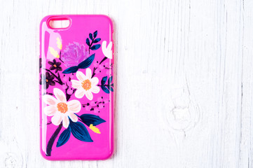 Chic floral pattern on hot pink phone case