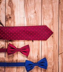 bow tie on a wooden background