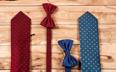 bow tie on a wooden background